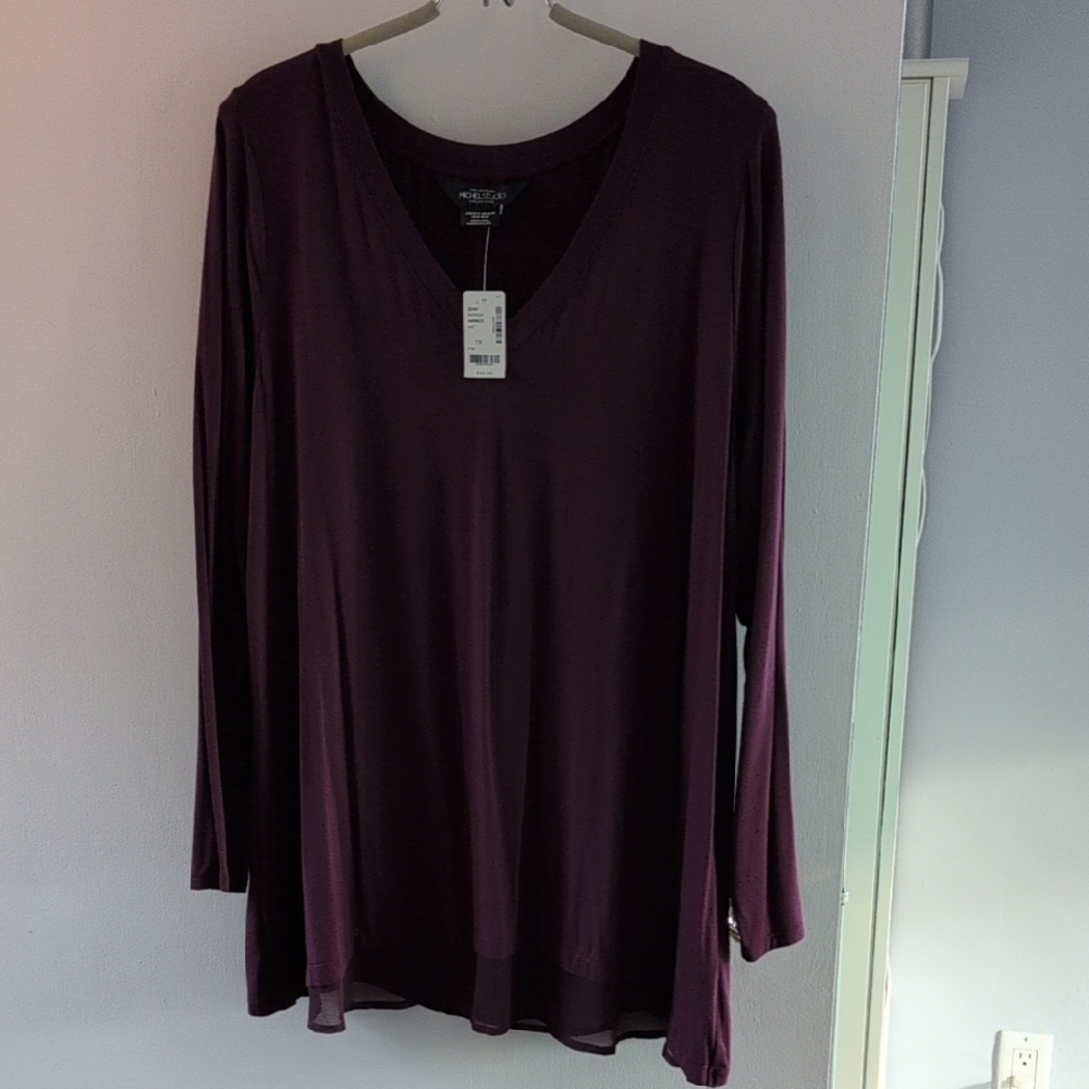 Women's Purple V-Neck Top